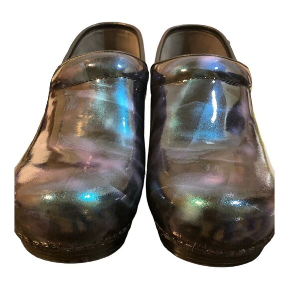 Dansko Woman Clog Iridescent “Bowling Ball” Patent Leather Sz 41 US 10.5 - Picture 3 of 7